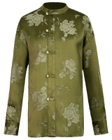 WLIEKAE Womenswear Jacquard Chinese Blouse Shirt