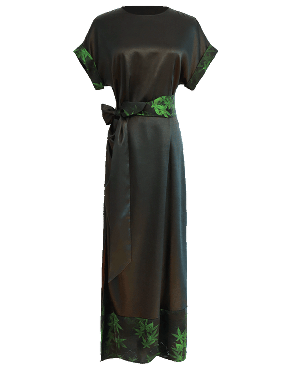 WLIEKAE Spring & Summer Womenswear Natural Mulberry Silk Tailored Dress with Belt | Xiangyunsha Fabric