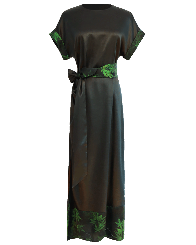 WLIEKAE Spring & Summer Womenswear Natural Mulberry Silk Tailored Dress with Belt | Xiangyunsha Fabric