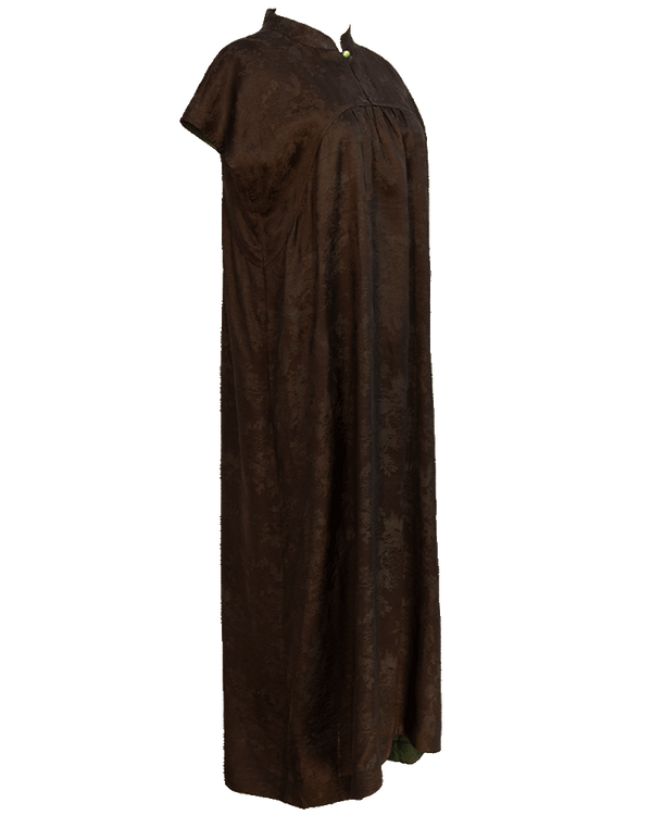 WLIEKAE Womenswear Silk Reversible Midi Dress with Belt | Short-Sleeve | Xiangyunsha Fabric