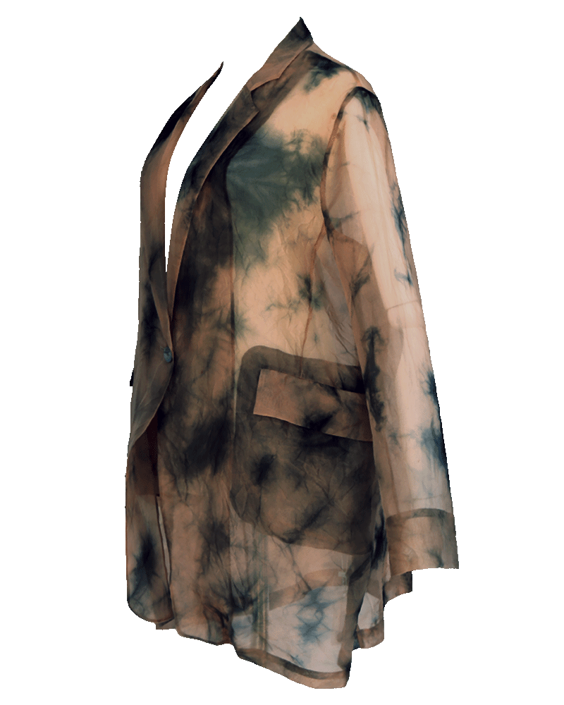 WLIEKAE Womenswear Spring & Summer Ink Printing Sun-Protection Coat | Skin-Friendly Mulberry | Long Sleeve | Xiangyunsha Fabric