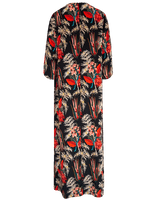 WLIEKAE Womenwear Mulberry Silk Maxi Dress | Round Neck Bohemia Style Dress