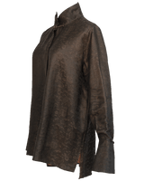 WLIEKAE Womenswear Silk Jacquard Shirt | Long Sleeve Stand Collar | Xiangyunsha Fabric