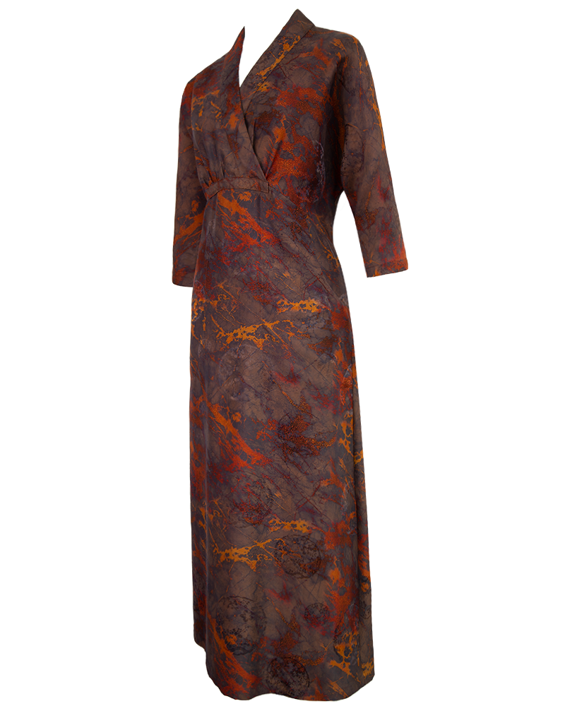 WLIEKAE Womenswear Mulberry Silk | V Neck Maxi Dress