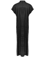 WLIEKAE Womenswear Silk Reversible Midi Dress with Belt | Short-Sleeve | Xiangyunsha Fabric