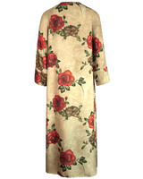 WLIEKAE Womenswear Mulberry Silk Maxi Dress | Floral Print Round Neck